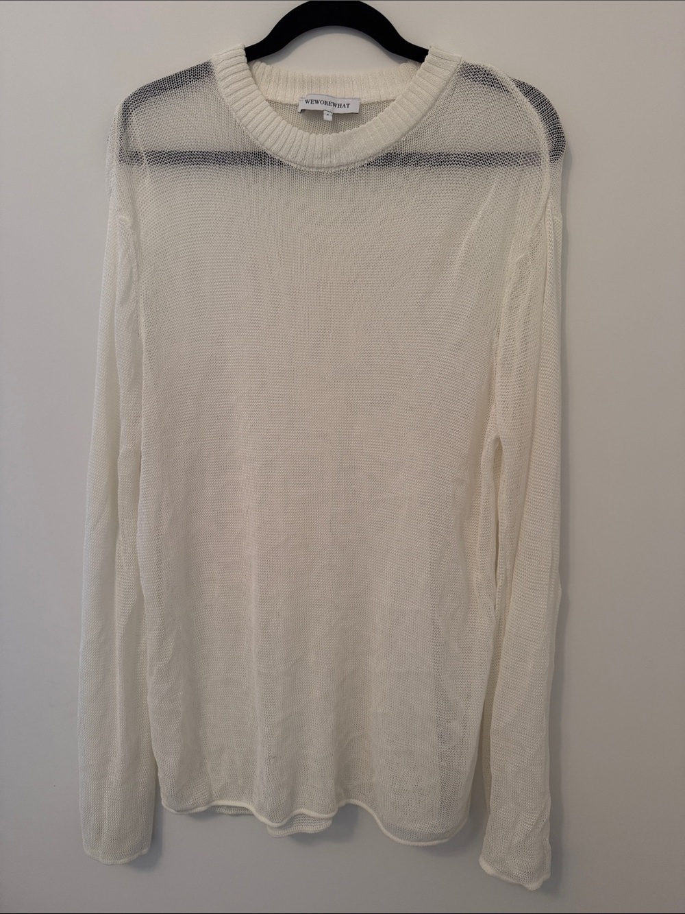 Weworewhat sheer knit oversized sweater